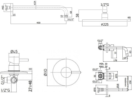 Комплект смесителей Paffoni Light KITLIG011BO006 белый матовый