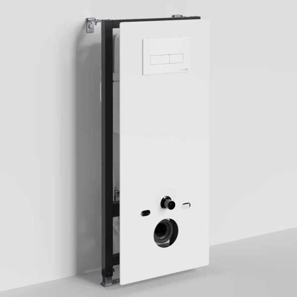 Инсталляция для унитаза WasserKRAFT Abens 20 20TLT.010.ME.WH.WM03 с кнопкой смыва, белый матовый