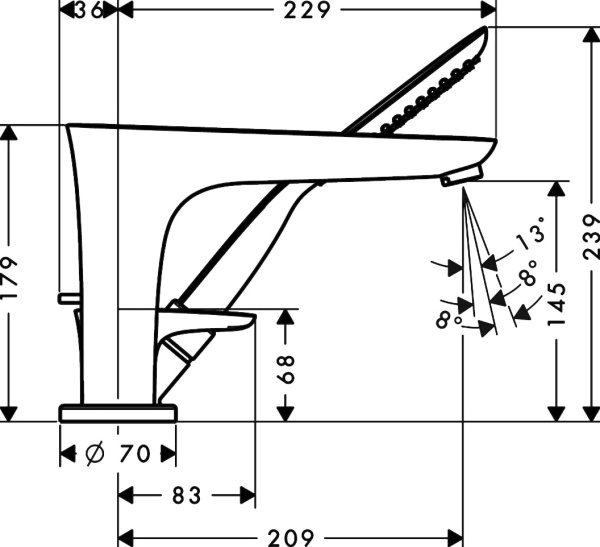 Смеситель для ванны hansgrohe PuraVida 15432400