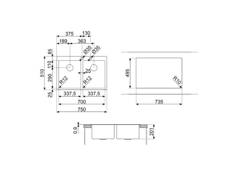 Мойка Smeg VR12S3434RS
