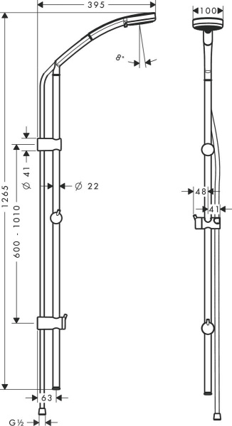 Душевой гарнитур hansgrohe Croma 27791000