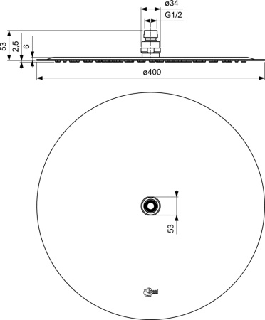 Верхний душ Ideal Standard IdealRain lux B0386MY