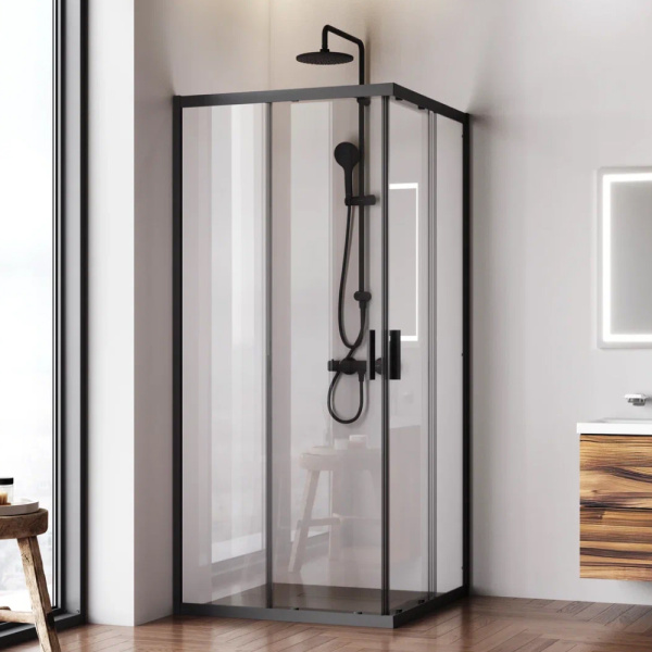 Душевой уголок AM.PM Gem 90x90 W90G-403-9090BT черный матовый