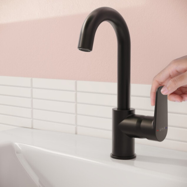 Смеситель для раковины Vitra Flow Soft A4316036EXP черный матовый