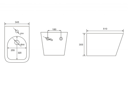 Подвесное биде Abber Rechteck AC1250 белое