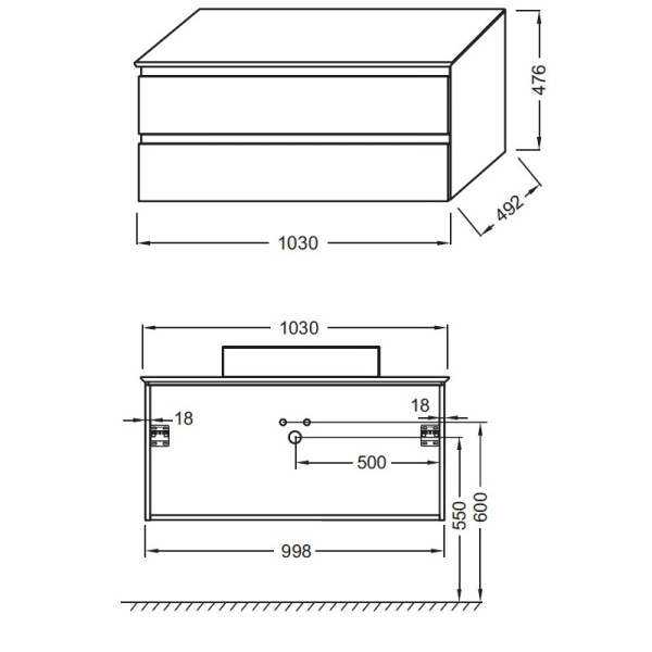 Тумба под раковину Jacob Delafon Madeleine 100 EB2084-J53 черный матовый лак светодиодная подсветка