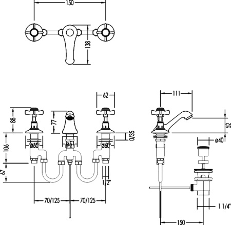 Смеситель для биде Devon&Devon Coventry MARF35