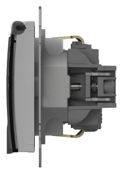 Розетка с заземлением с крышкой без рамки Elbi Eleсtriс Zena Vega 609-015600-218