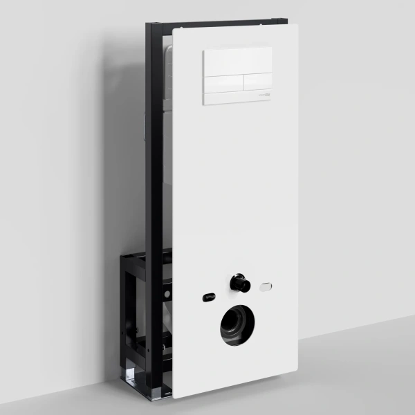 Инсталляция для унитаза WasserKRAFT Glan 66 66TLT.010.ME.WH.WM04 с кнопкой смыва, белый матовый