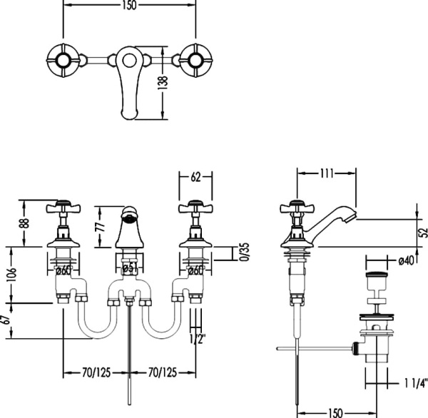 Смеситель для биде Devon&Devon Coventry MARF35
