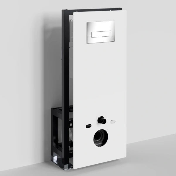 Инсталляция для унитаза WasserKRAFT Glan 66 66TLT.010.ME.WH.CH03 с кнопкой смыва, хром