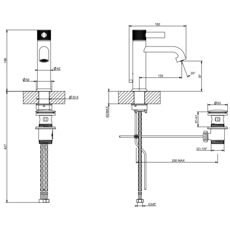 Смеситель для раковины Gessi Inciso 58001#031