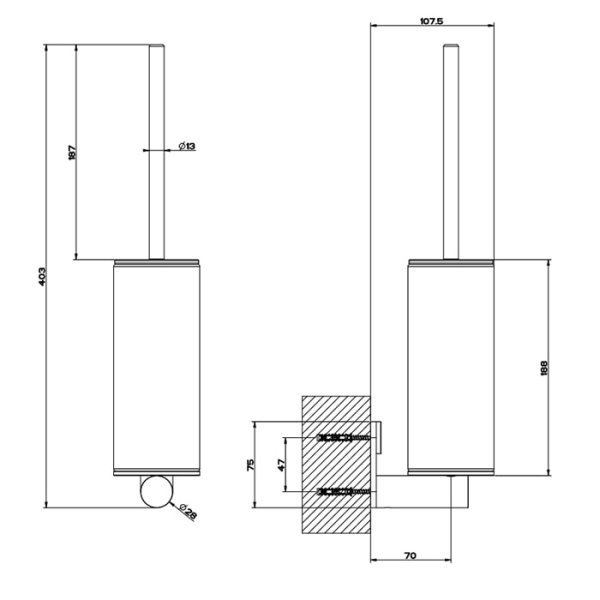 Туалетный ершик Gessi 316 54719#707 черный
