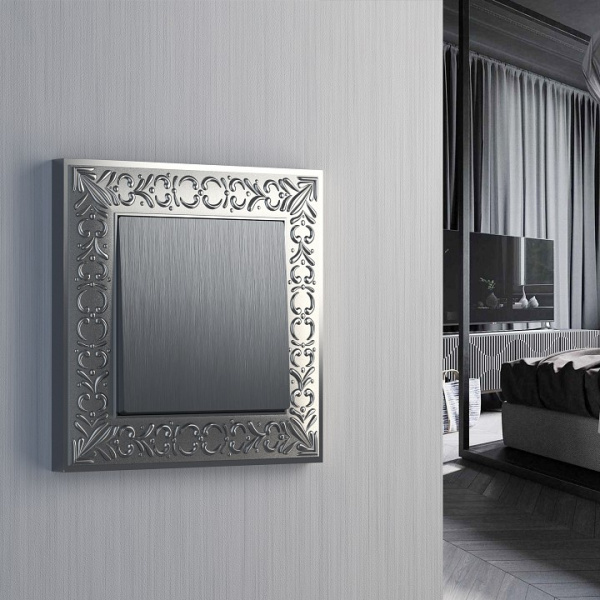 Выключатель одноклавишный без рамки Werkel серебряный рифленый W1110009