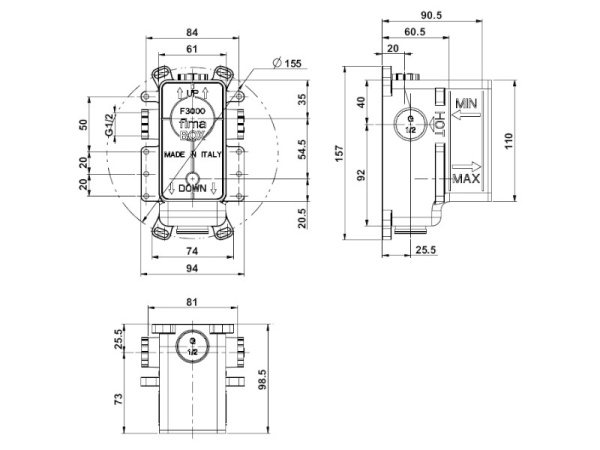 Внутренняя часть смесителя для ванны и душа FIMA Carlo Frattini FimaBox F3000