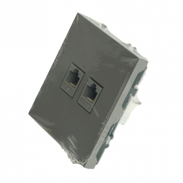 Розетка двойная Ethernet RJ-45 без рамки Stekker Эмили 49952