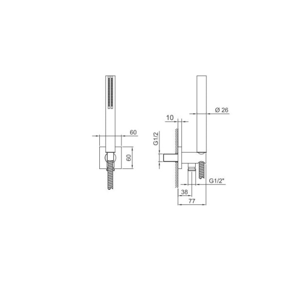 Душевой гарнитур Fantini Milano 86 P5 8052 сталь