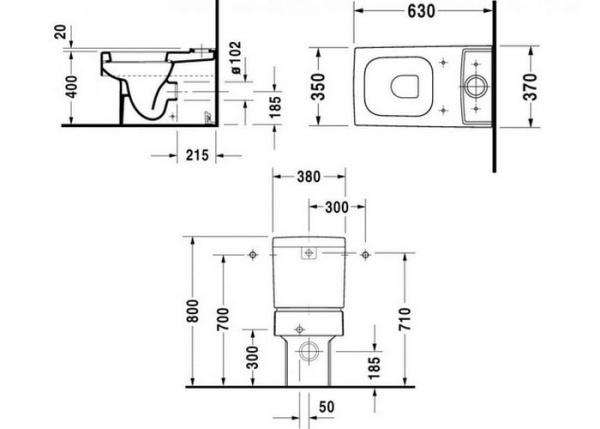 Чаша напольного унитаза Duravit Vero 2116090000