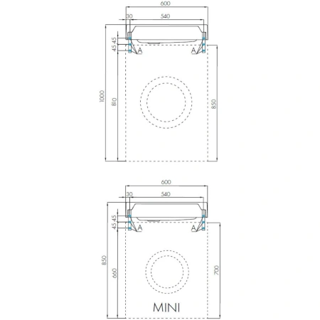 Раковина над стиральной машиной 60x50 см Акватон Рейн 1A72103KRW010