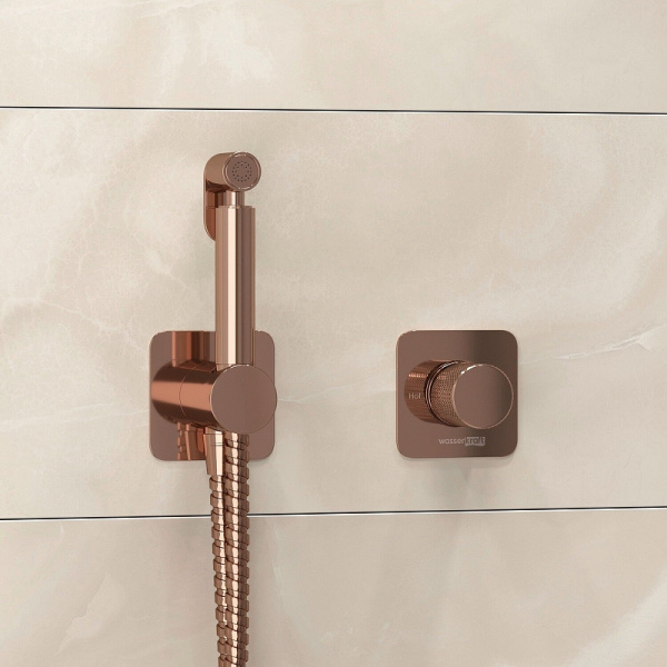 Гигиенический душ WasserKRAFT Paar A8851.290.292.335 со смесителем розовое золото