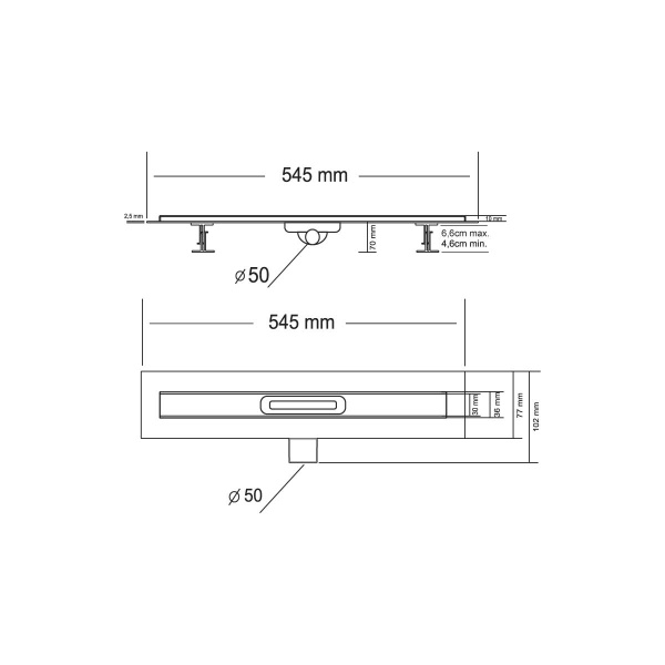 Душевой лоток Vincea Say Carmine 50 см 510.50.P.DUZ