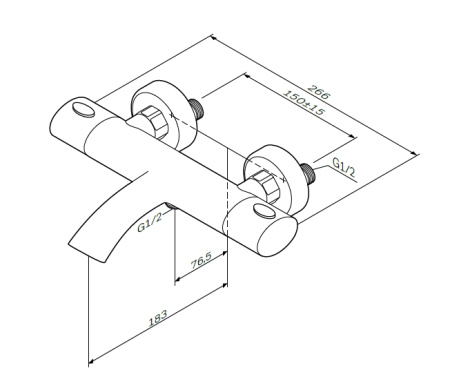 Смеситель для ванны AM.PM Sense F7550064