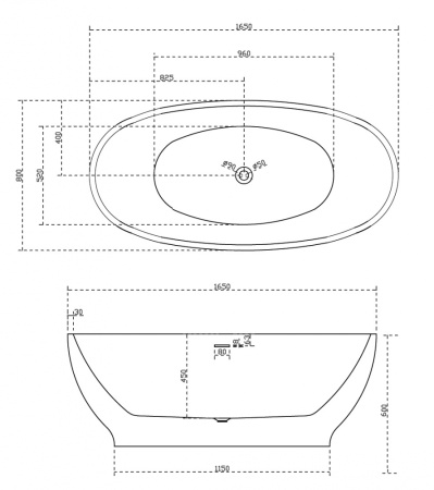 Акриловая ванна Abber 165x80 AB9207MB
