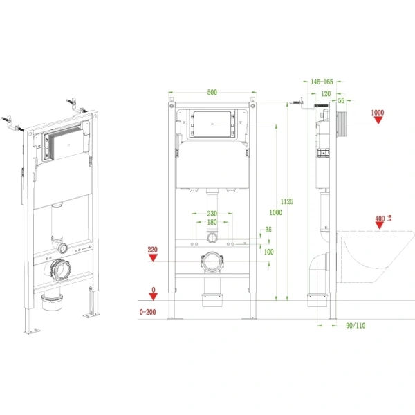 Инсталляция для унитаза Veconi Frame V600 VF600