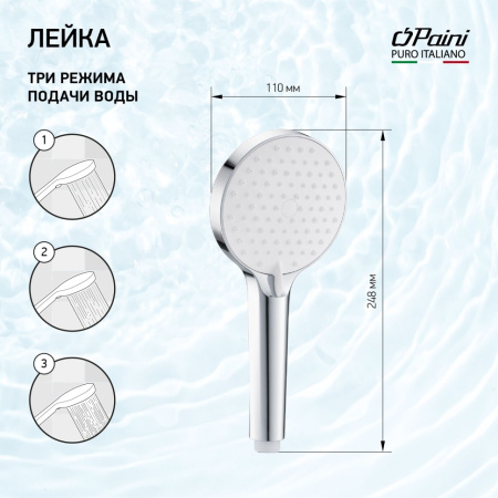 Душевая лейка Paini Torino TRCR155F3D110BY