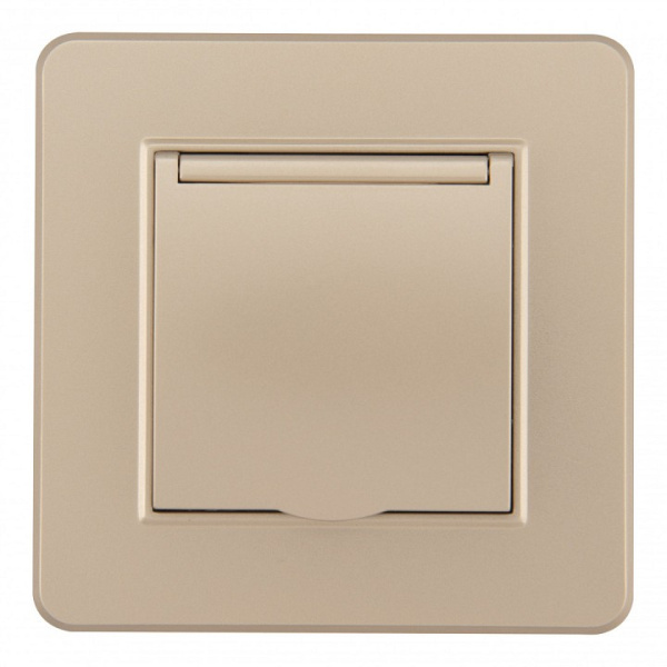 Розетка с заземлением и шторкой, с крышкой Arte Milano SET16-1 SET16-1-41-1 shampan