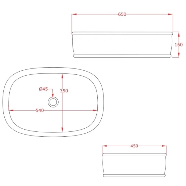 Раковина чаша 65x45 см Artceram Azuley AZL0020100bi*0