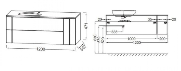 Тумба под раковину 120 см Jacob Delafon Nouvelle Vague EB3042-E16 ореховое дерево