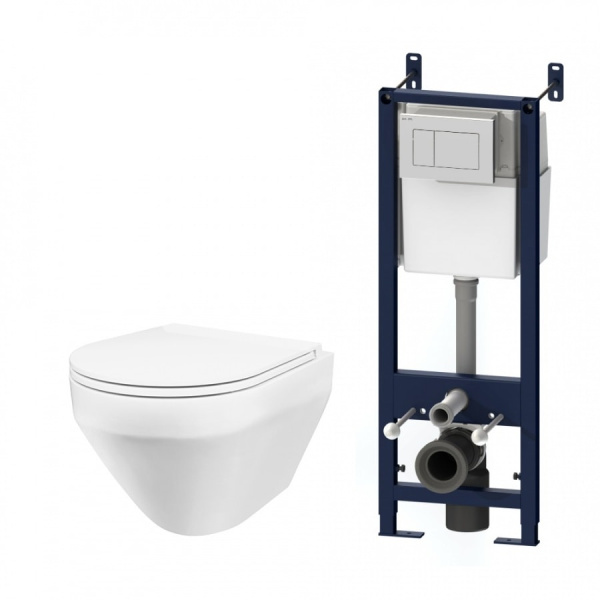 Комплект подвесной унитаз с инсталляцией AM.PM Spirit IS301.701700 с сиденьем микролифт