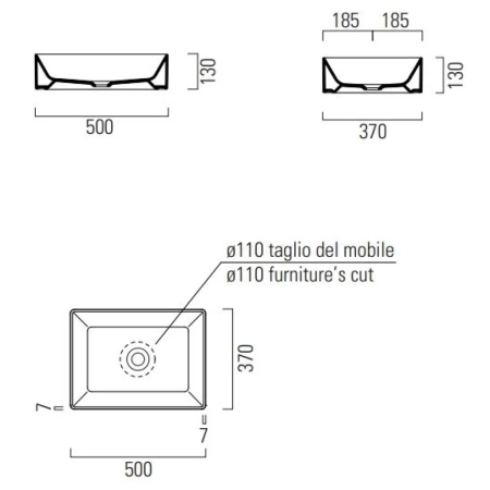 Раковина 50x37 см GSI Kube X 942915