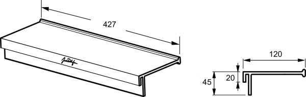 Полка 40 см Jacob Delafon Nouvelle Vague E940340-BLV черный матовый