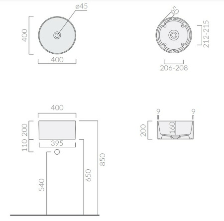 Раковина Galassia Core 7306