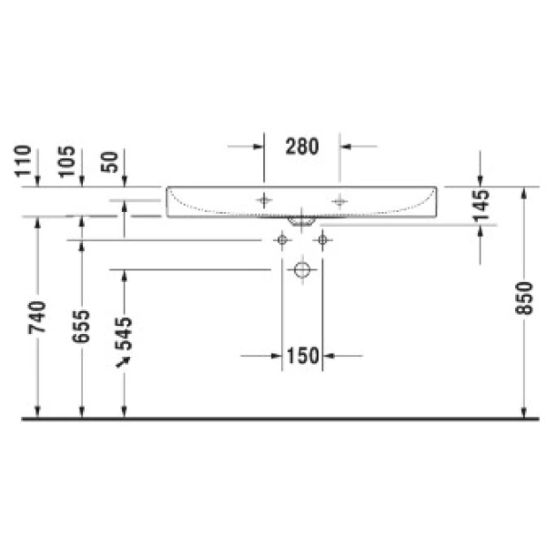 Раковина 100x47 см Duravit DuraSquare 2353100041