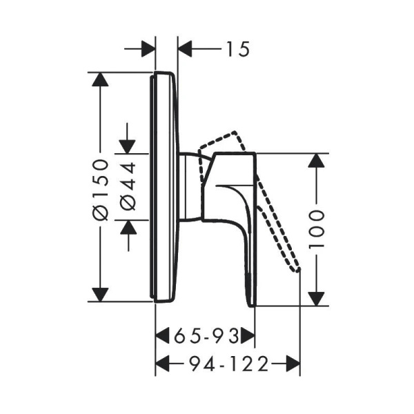 Смеситель для душа hansgrohe Rebris 72667670 матовый черный
