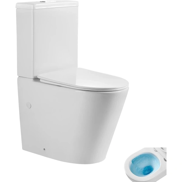 Унитаз-компакт GID Tn2189TF безободковый, торнадо, с сиденьем микролифт, белый