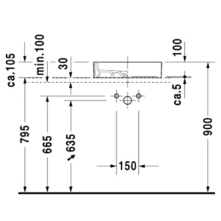 Раковина 47 см Duravit Starck 1 0386470027