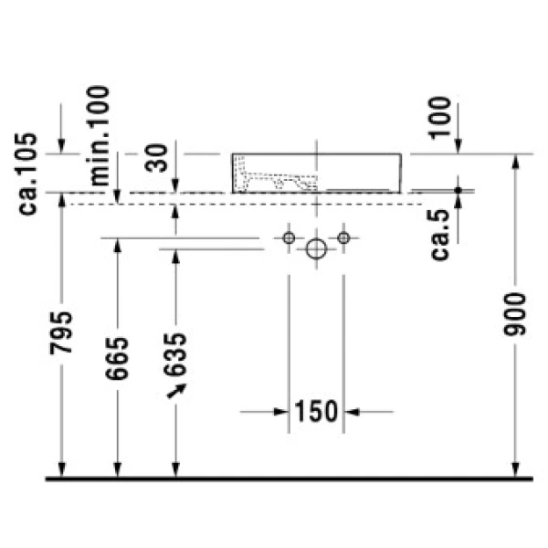 Раковина 47 см Duravit Starck 1 0386470028