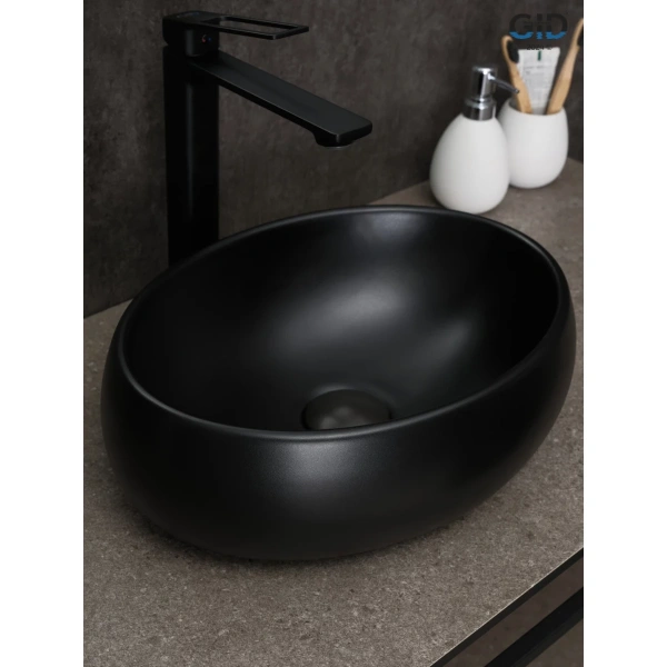 Раковина-чаша GID Bm9030ds 40x30 см, накладная, черный матовый