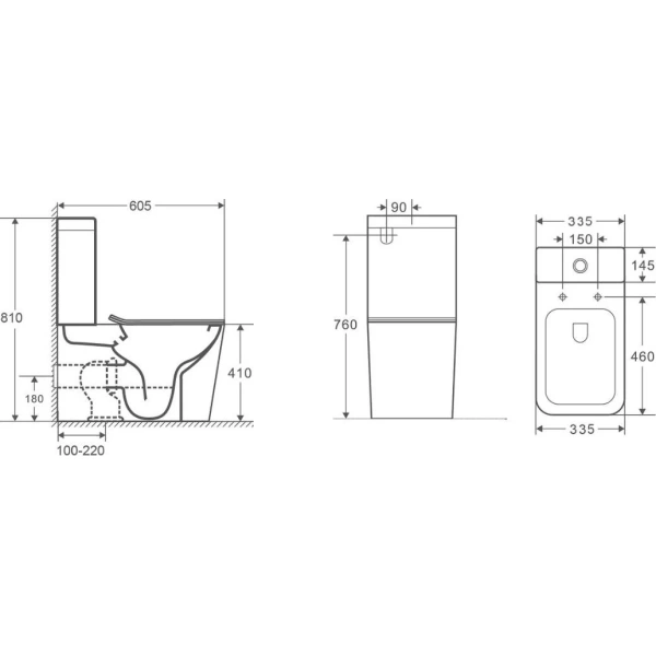Унитаз-компакт CeramaLux 2171-1 безободковый, с сиденьем микролифт, белый