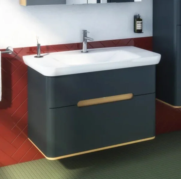 Тумба с раковиной Vitra Sento 100 60838 антрацит матовый