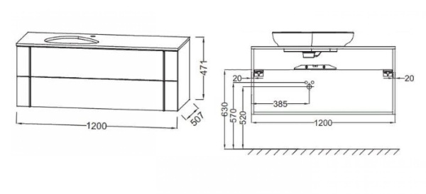 Тумба под раковину 120 см Jacob Delafon Nouvelle Vague EB3041-N18 белый