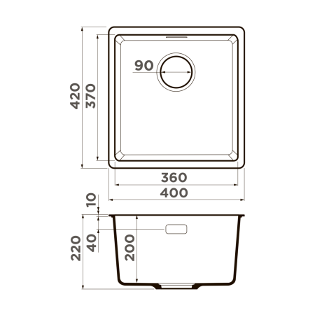 Кухонная мойка Omoikiri Kata 40-U 4997501 экспрессо