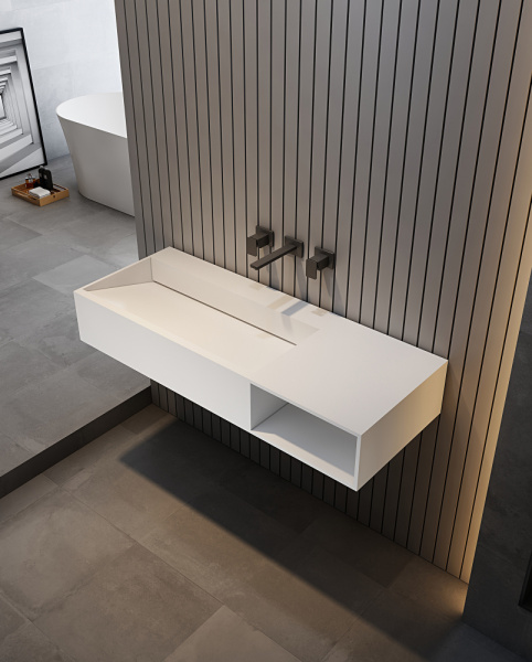 Тумба с раковиной Abber Stein 120 AS2640-1.2 R белый