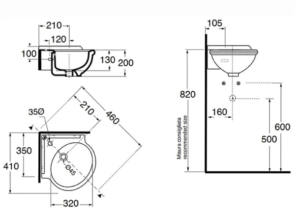Раковина Azzurra Jubilaeum 49 JULS0353500MBI (JUB35/AN bi)*1