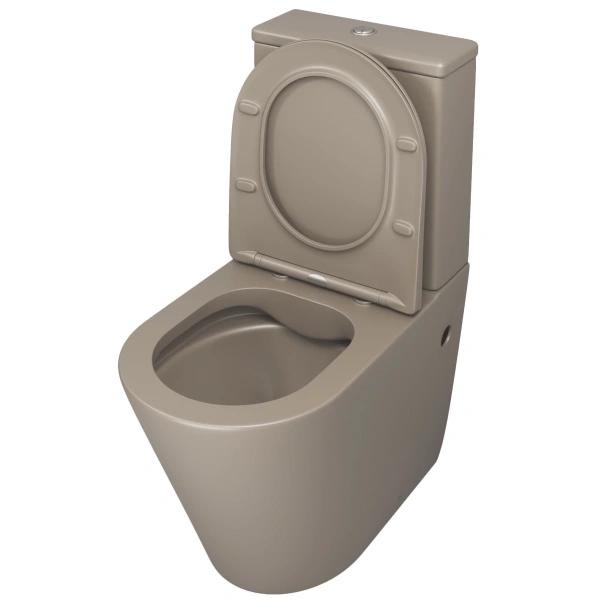 Унитаз-компакт Grossman GR-4480BRLMS безободковый, с сиденьем микролифт, светло-коричневый матовый