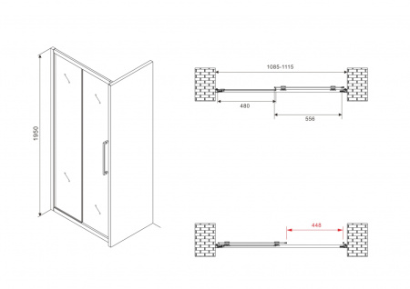Душевая дверь Abber Schwarzer Diamant AG30110BH